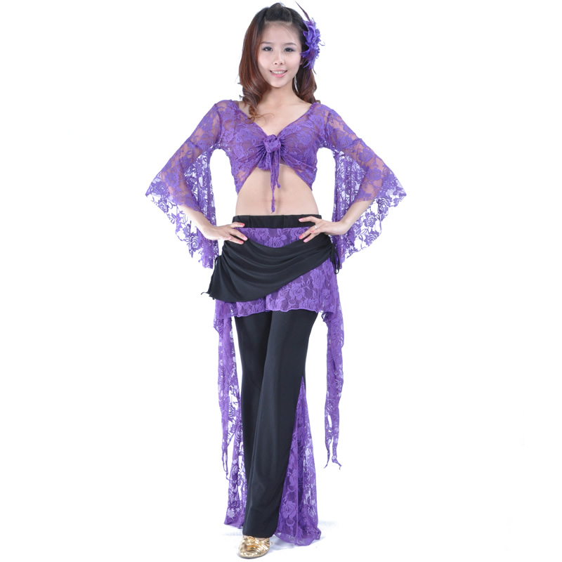 Dancewear Double Color Lace Belly Dance Pants For Ladies 080808 959 Bellyqueenshop