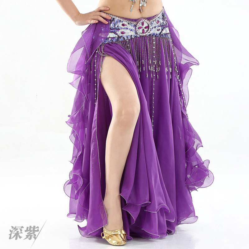 Falda de danza de vientre de chifón morado  Belly dance skirt, Belly dance  dress, Belly dance costumes