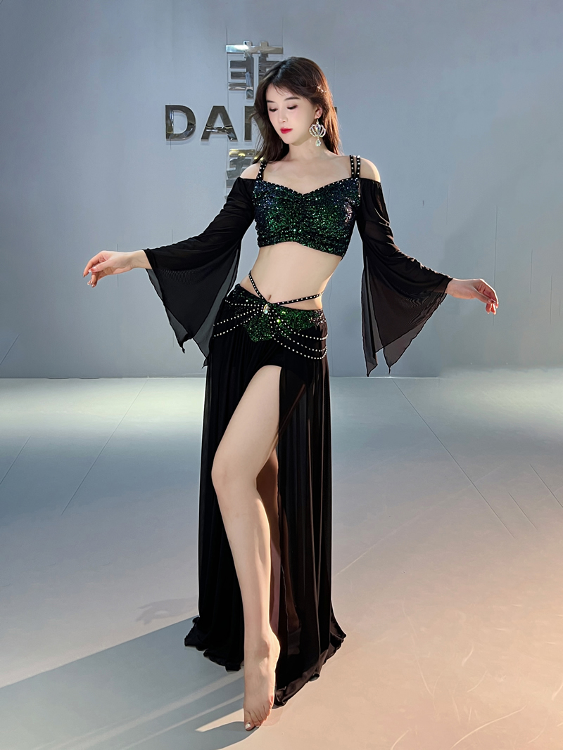 belly dance casual dance costumes oriental dance tops and long skirt M L XL