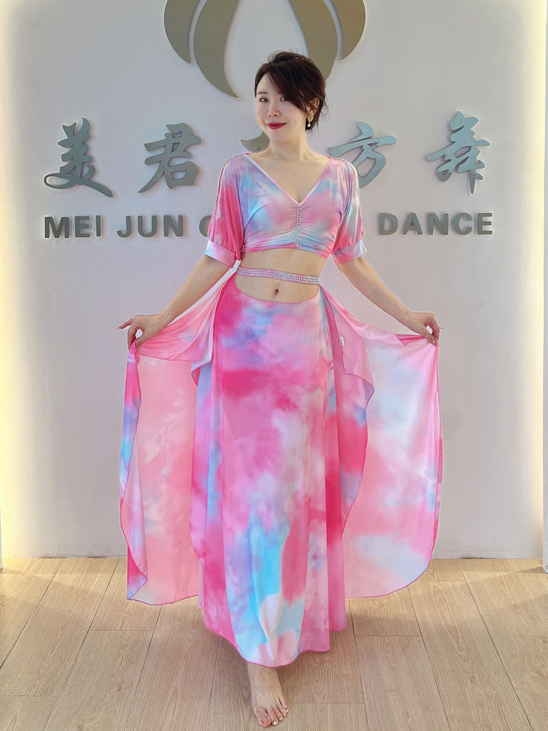 tie dye belly dance casual style oriental dance long skirt costumes S M L 5582