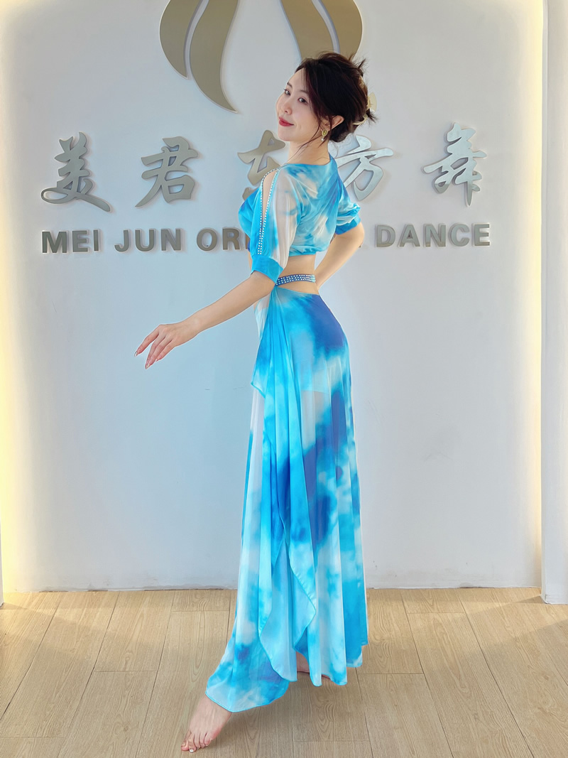 tie dye belly dance casual style oriental dance long skirt costumes S M L 5582