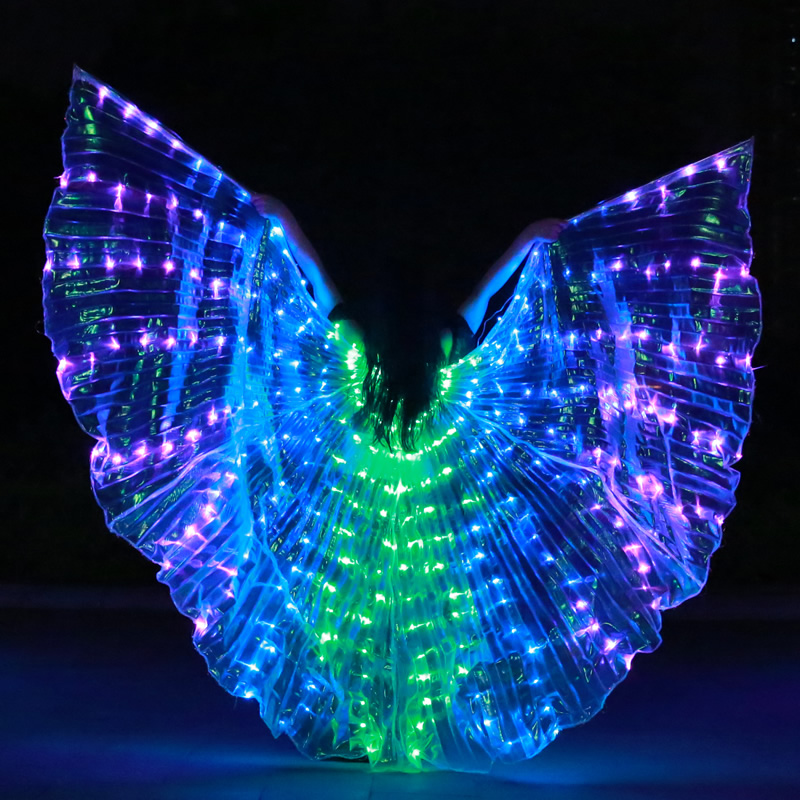 340 Leds Isis wings color change Light Up Leds Dance Capes With Telescopic Stick