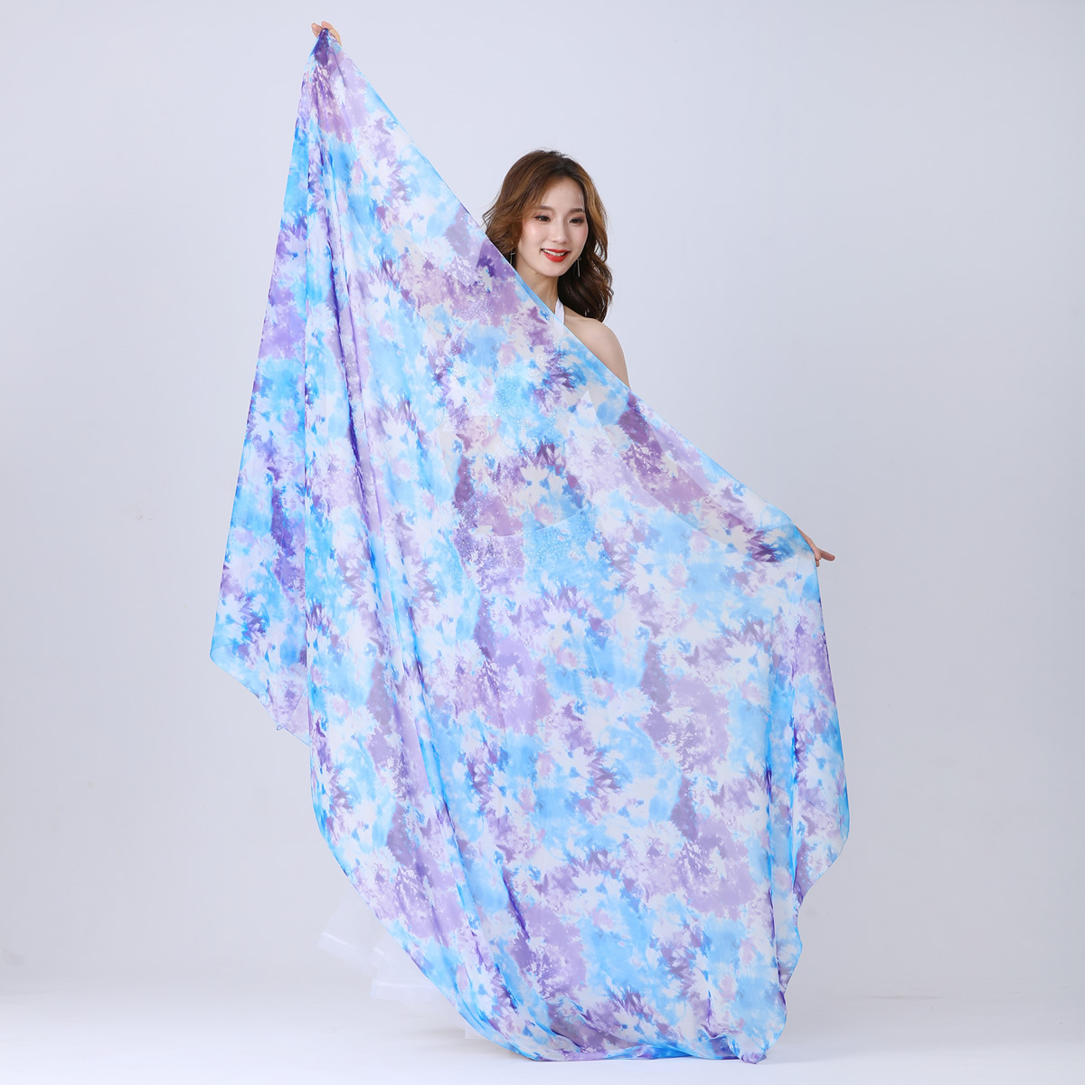 Dancewear tie dye belly dance veil for ladies 250 cm*120cm