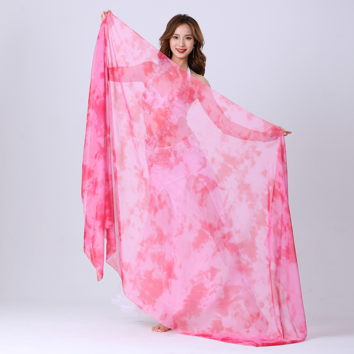 Dancewear tie dye belly dance veil for ladies 250 cm*120cm