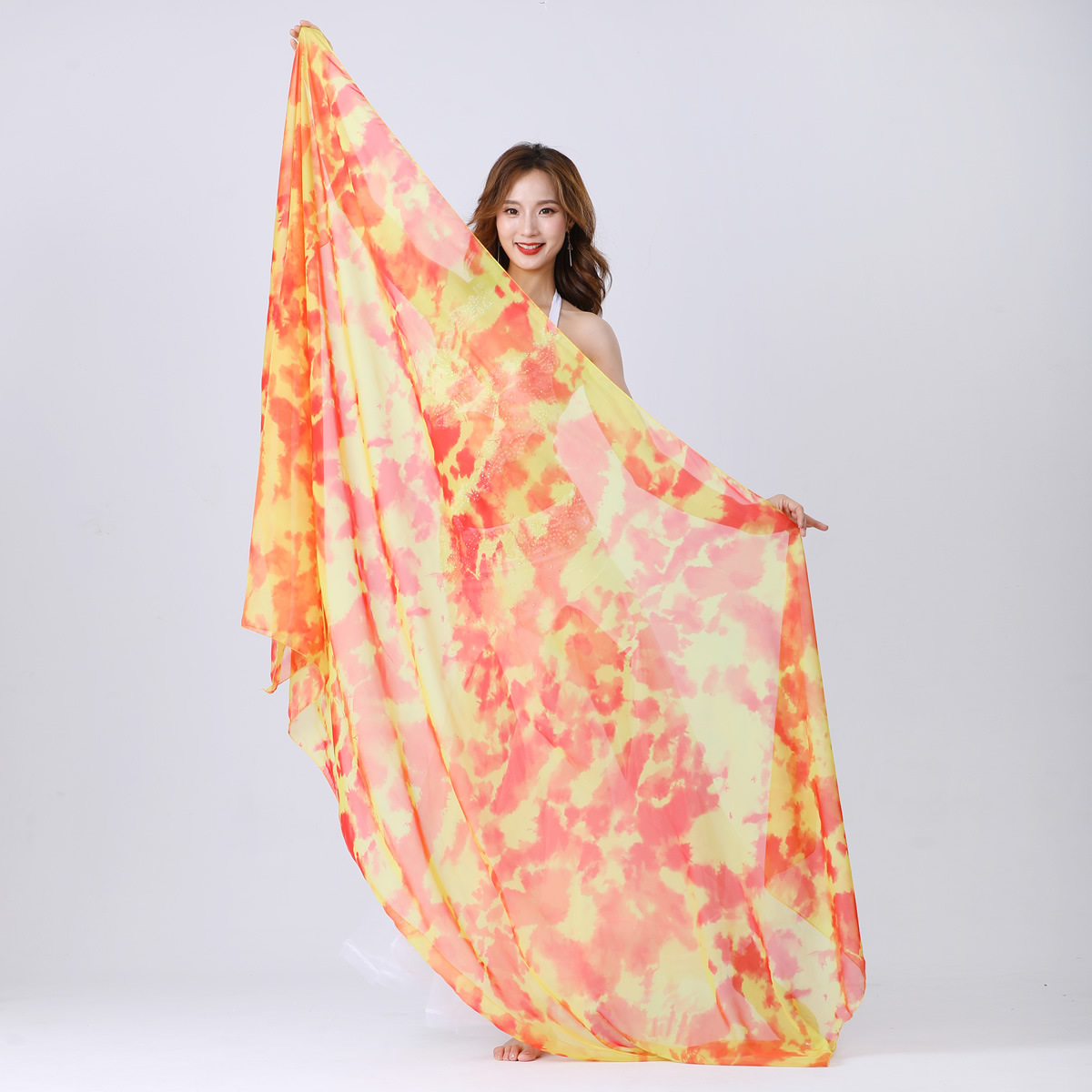 Dancewear tie dye belly dance veil for ladies 250 cm*120cm