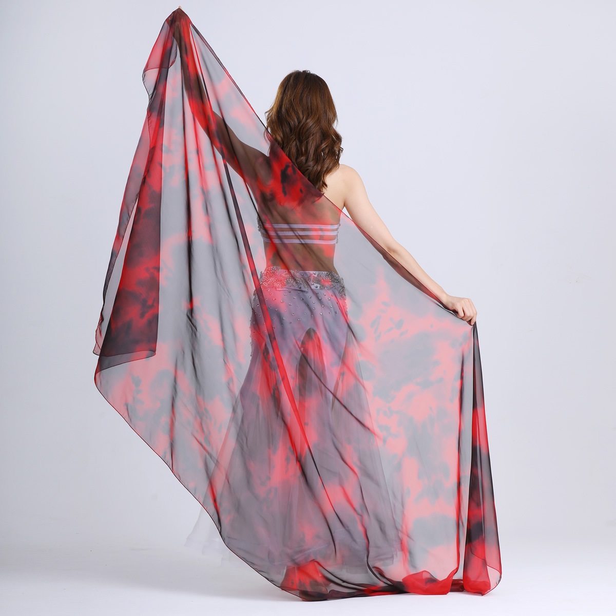 Dancewear tie dye belly dance veil for ladies 250 cm*120cm