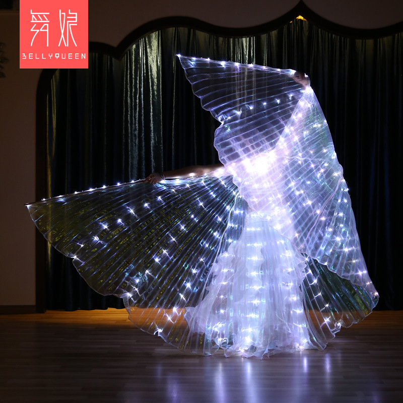 Led Belly Dance Isis Wing Dance Props Light Up Led Dance Capes With Telescopic Stick
