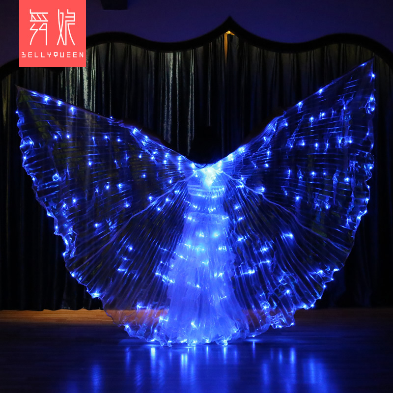 Blue Led Isis Wing Light Up Led Capes Dance Capes With Telescopic Stick