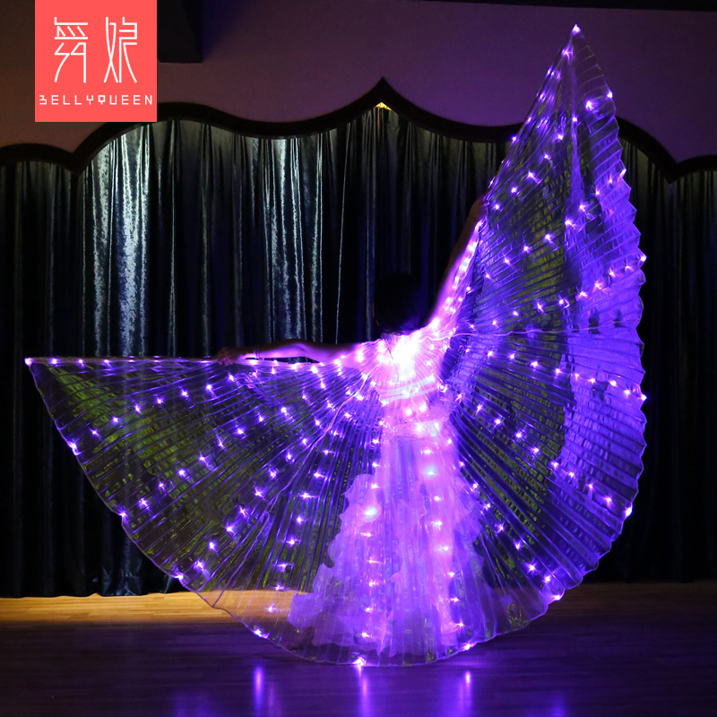 Solid color Led Isis Wing Light Up Led Dance Capes With Telescopic Stick