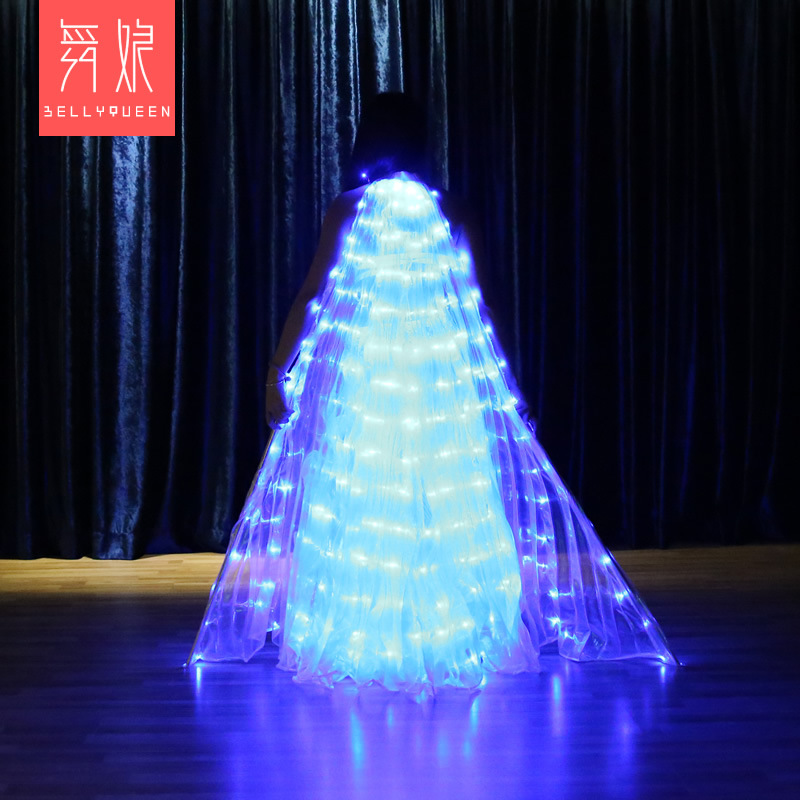 Solid color Led Isis Wing Light Up Led Dance Capes With Telescopic Stick