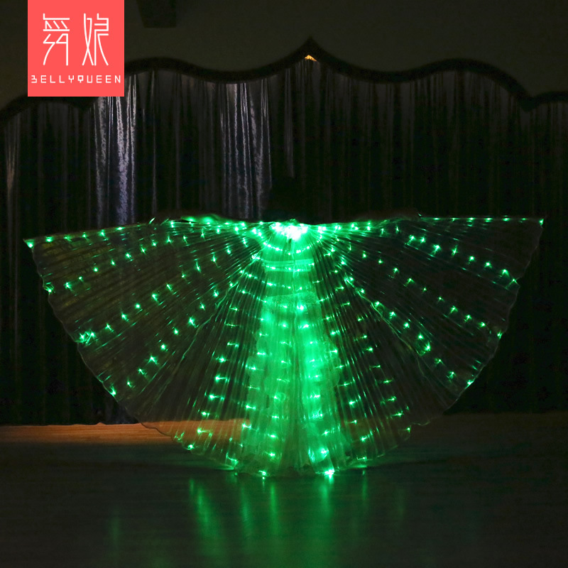 Solid color Led Isis Wing Light Up Led Dance Capes With Telescopic Stick