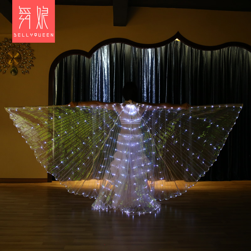 Led Belly Dance Isis Wing Dance Props Light Up Led Dance Capes With Telescopic Stick