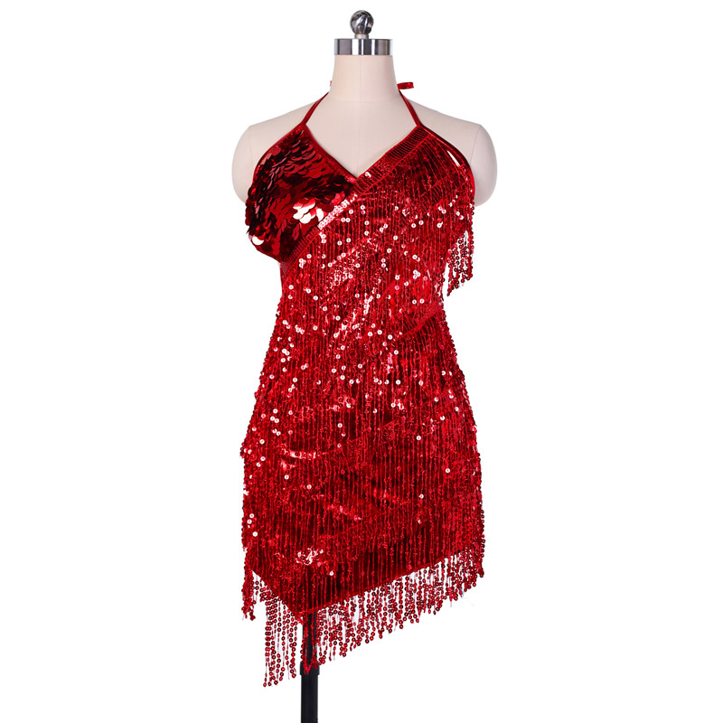 V neck Latin dance dress with tassel LT15