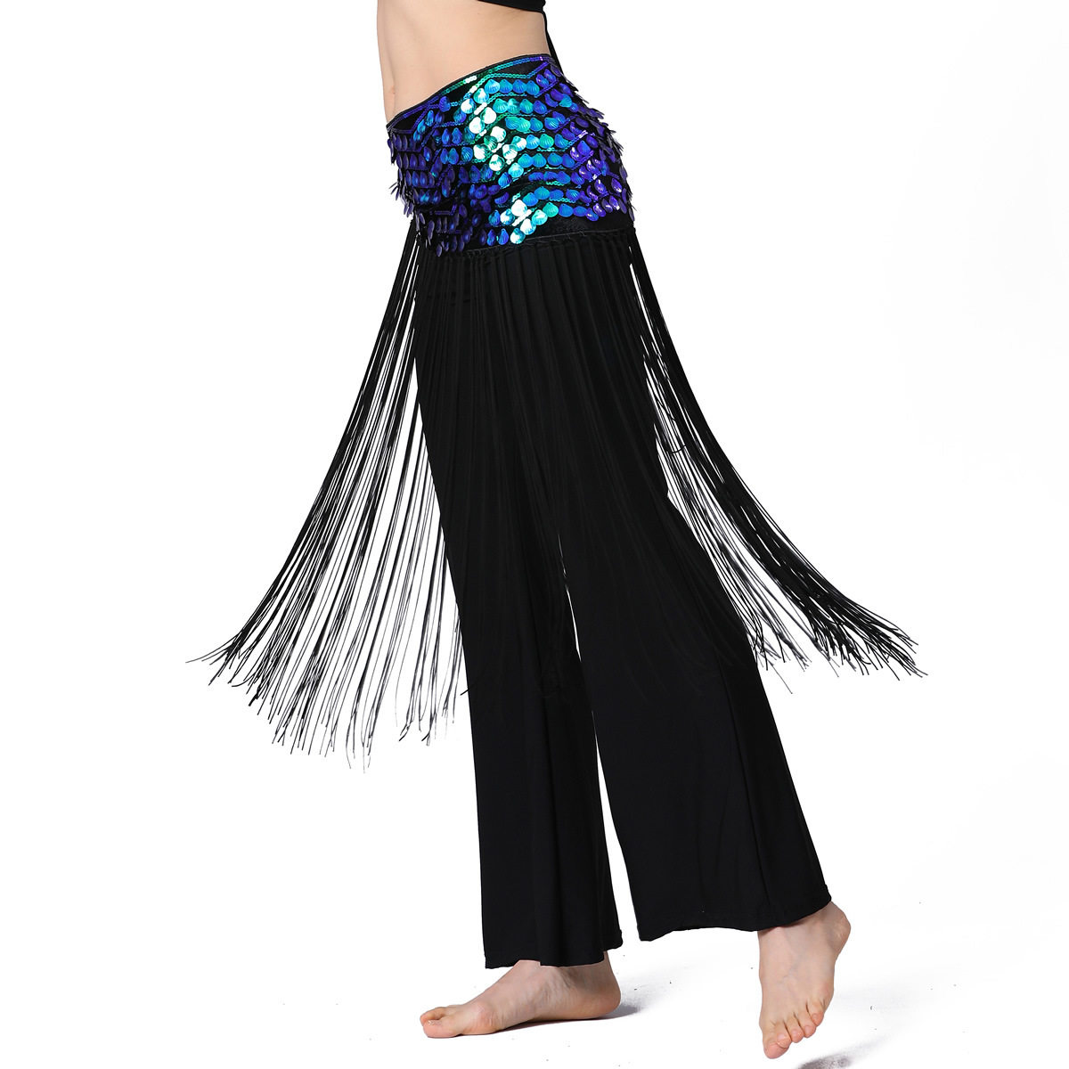 handmade belly dance hip scarf with long tassel Y1027