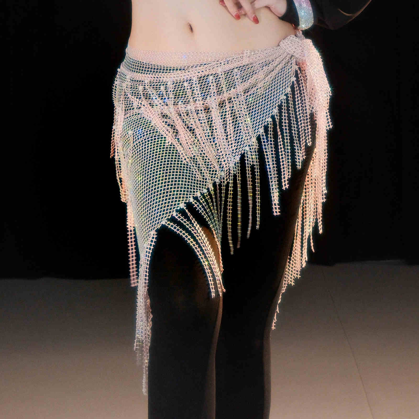 Handmade belly dance hip scarf belt with tassels Y1030