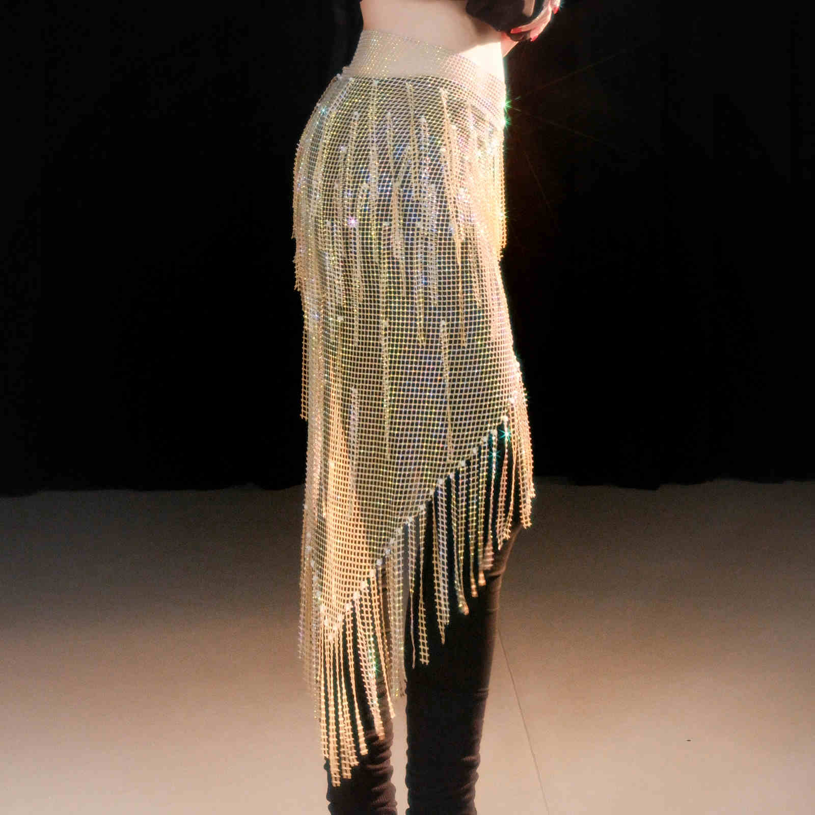 Handmade belly dance hip scarf belt with tassels Y1030