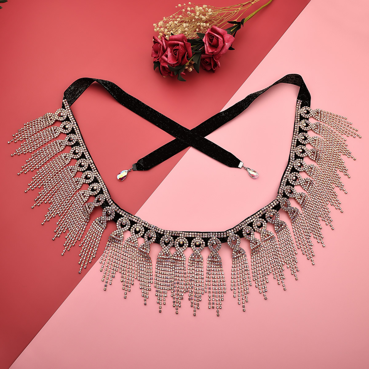 Belly Dance Belt With With Rhinestone Tassel