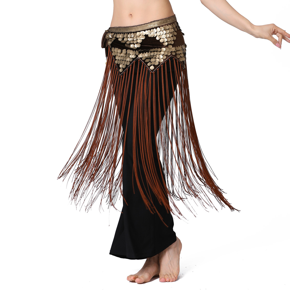 Belly Dance Hip Scarf with Golden Coins - China Belly Dance Hip Scarf and Belly  Dance Scarf price