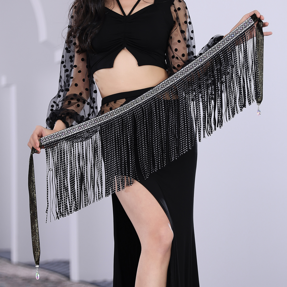 belly dancer hip scarf belt with tassel for ladies